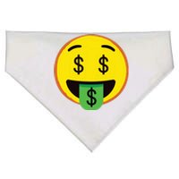 Emoticon Money Mouth Face With Dollar Sign Eyes Rich USA-Made Doggie Bandana