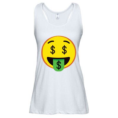 Emoticon Money Mouth Face With Dollar Sign Eyes Rich Ladies Essential Flowy Tank