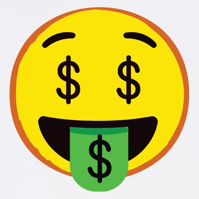 Emoticon Money Mouth Face With Dollar Sign Eyes Rich Flat Bill Trucker Hat