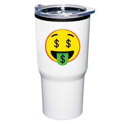 Emoticon Money Mouth Face With Dollar Sign Eyes Rich Tumbler