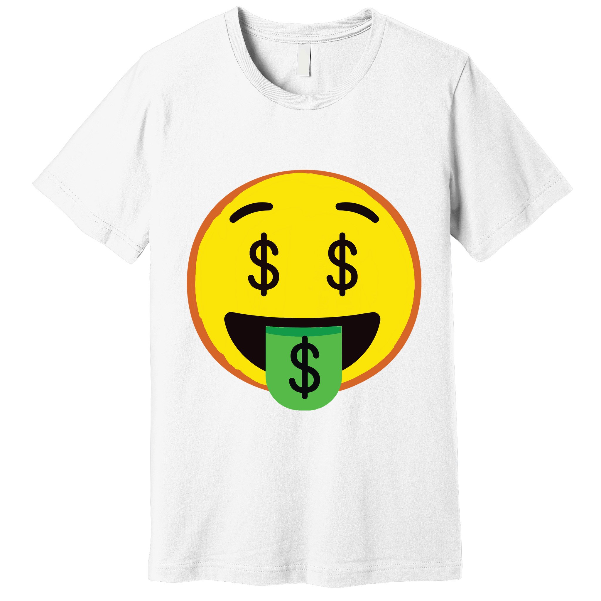 Emoticon Money Mouth Face With Dollar Sign Eyes Rich Premium T-Shirt
