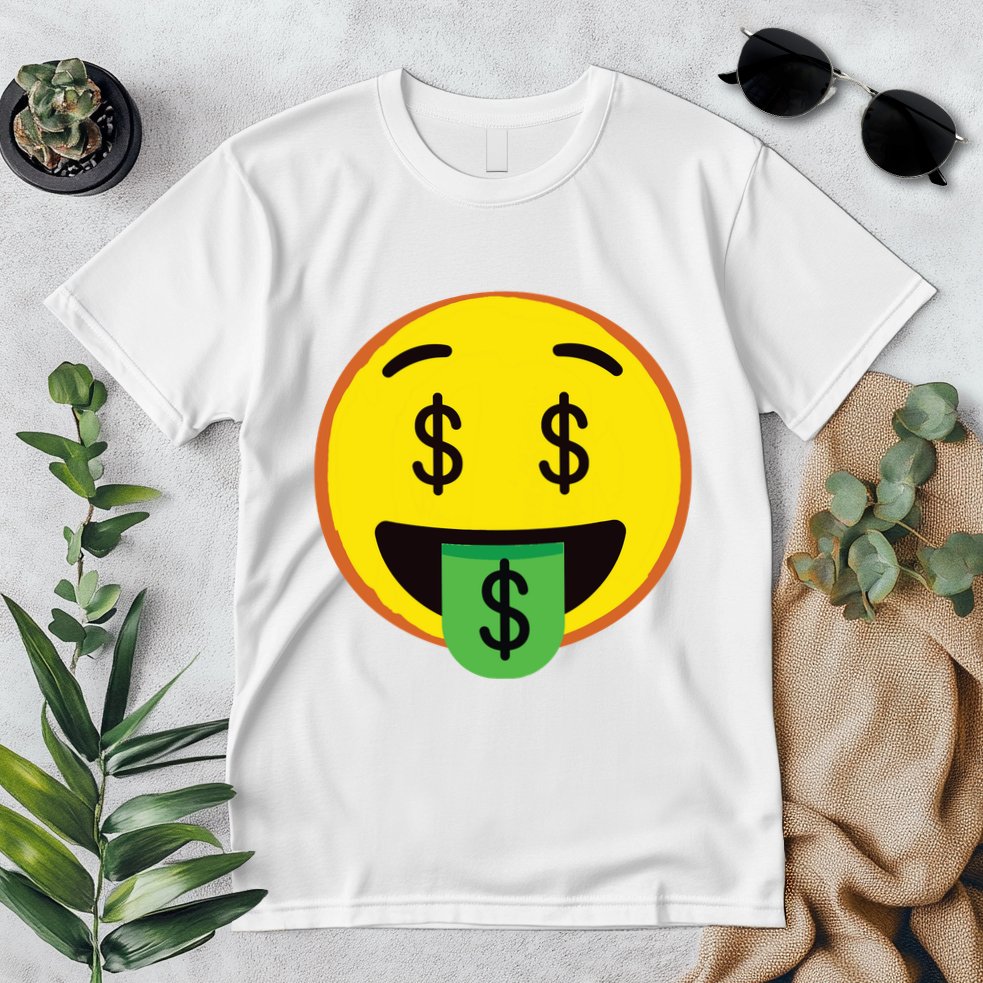 Emoticon Money Mouth Face With Dollar Sign Eyes Rich Premium T-Shirt