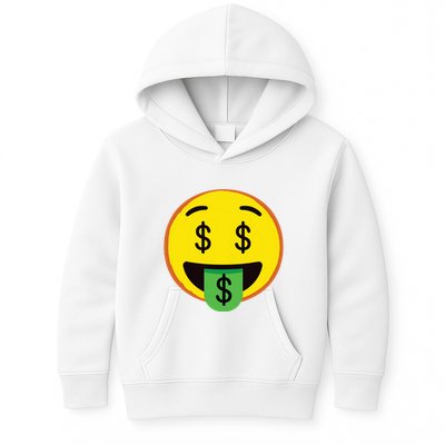 Emoticon Money Mouth Face With Dollar Sign Eyes Rich Kids Hoodie