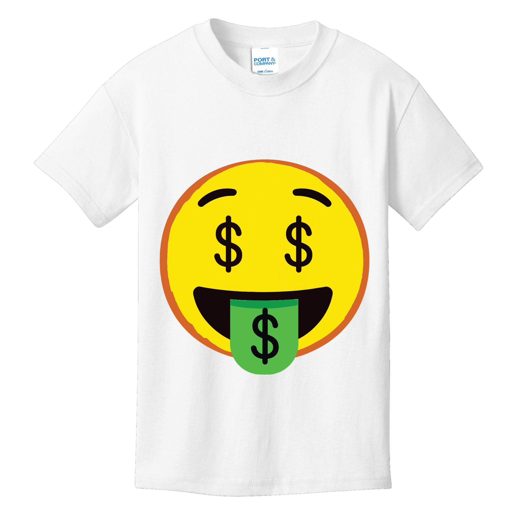 Emoticon Money Mouth Face With Dollar Sign Eyes Rich Kids T-Shirt