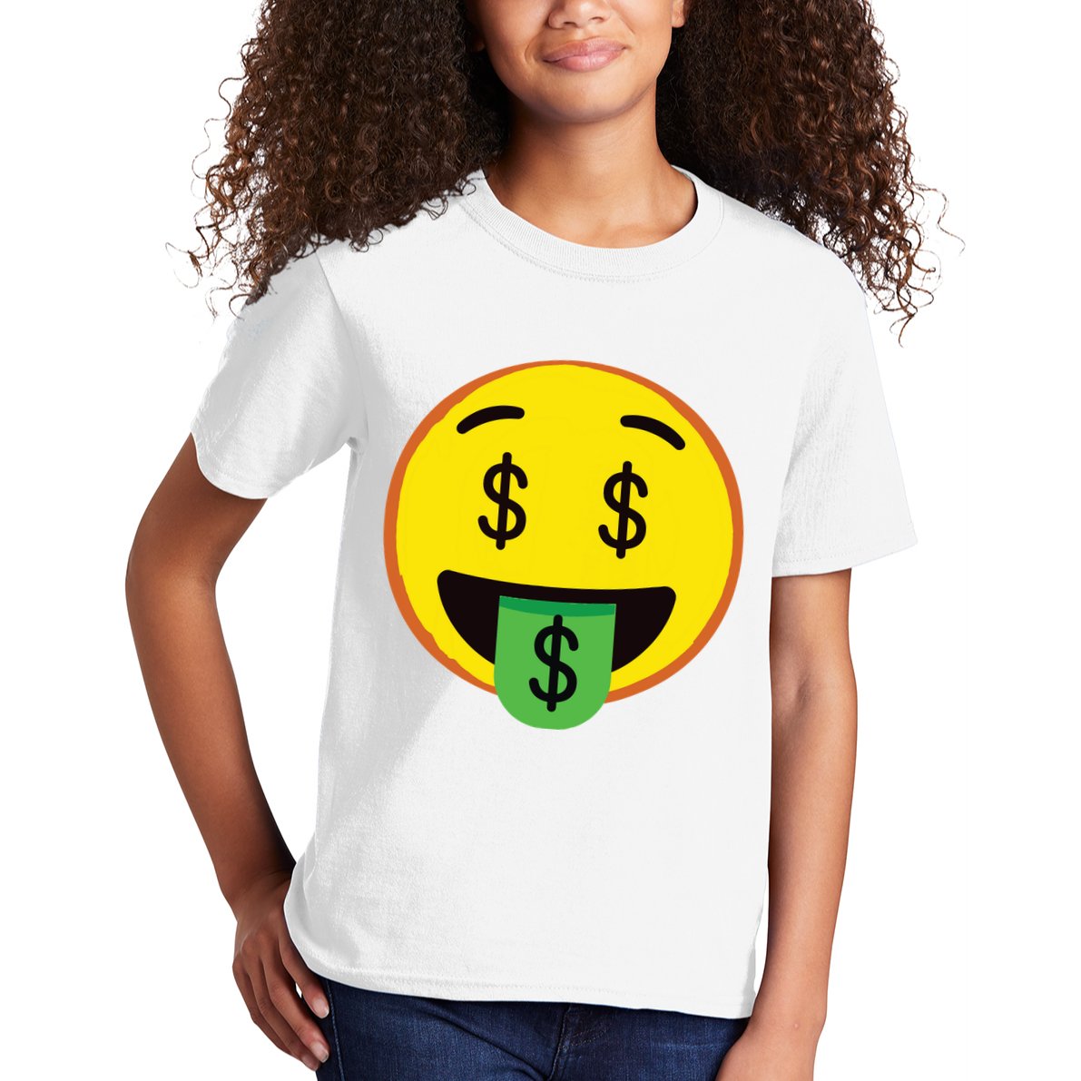Emoticon Money Mouth Face With Dollar Sign Eyes Rich Kids T-Shirt