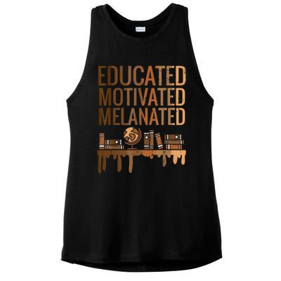 Educated Motivated Melanated Black History African Pride Ladies PosiCharge Tri-Blend Wicking Tank