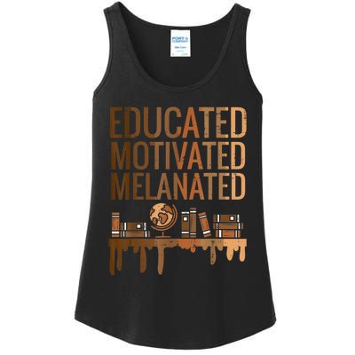 Educated Motivated Melanated Black History African Pride Ladies Essential Tank