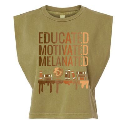 Educated Motivated Melanated Black History African Pride Garment-Dyed Women's Muscle Tee