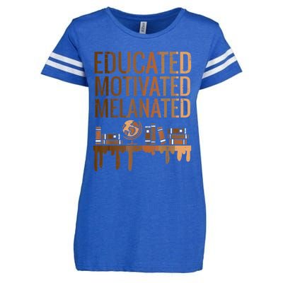 Educated Motivated Melanated Black History African Pride Enza Ladies Jersey Football T-Shirt