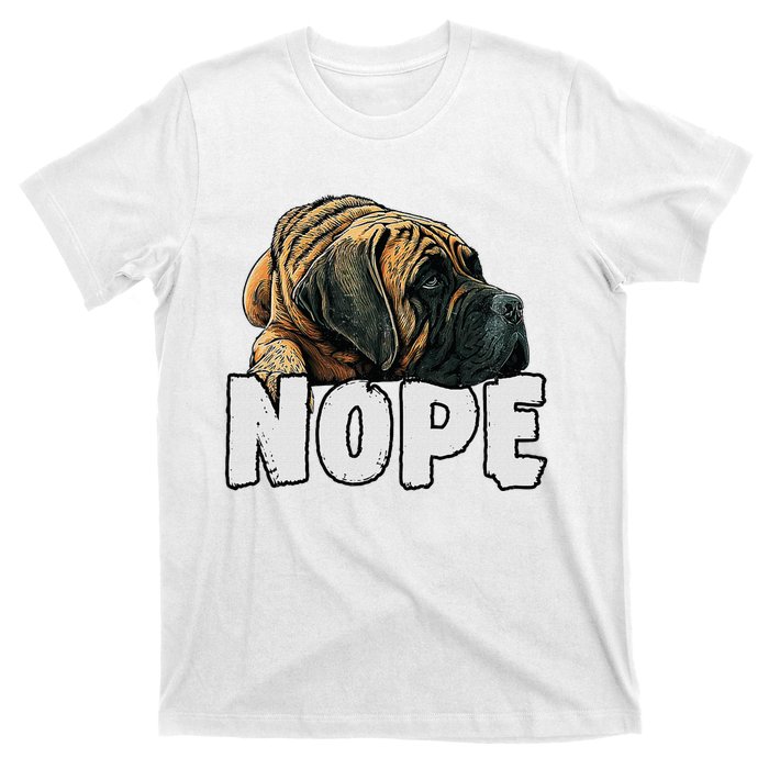 English Mastiff Nope Funny Lazy Pet Dog Cute T-Shirt