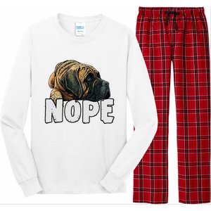 English Mastiff Nope Funny Lazy Pet Dog Cute Long Sleeve Pajama Set