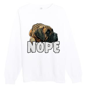 English Mastiff Nope Funny Lazy Pet Dog Cute Premium Crewneck Sweatshirt