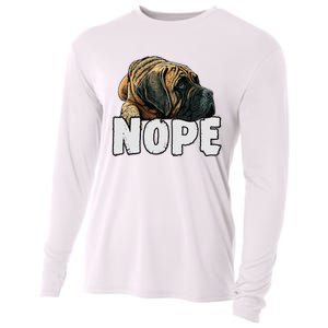 English Mastiff Nope Funny Lazy Pet Dog Cute Cooling Performance Long Sleeve Crew