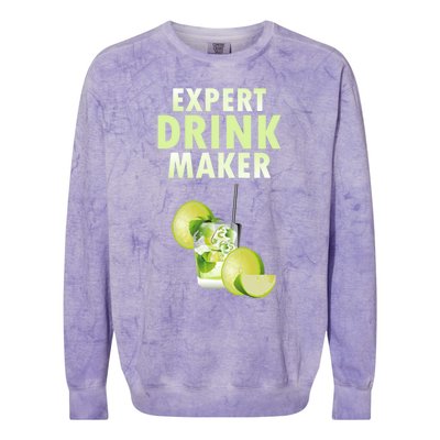 Expert Maker Nightclub Bartender Resort Mixed Gift Colorblast Crewneck Sweatshirt