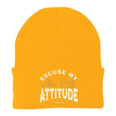 Excuse My New York Attitude Thank You Vintage Gift Knit Cap Winter Beanie