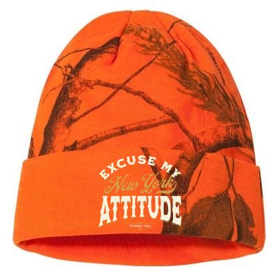 Excuse My New York Attitude Thank You Vintage Gift Kati Licensed 12" Camo Beanie