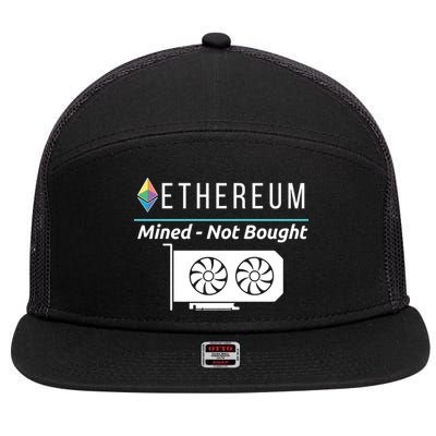 Ethereum Mined Not Bought GPU Mining Rigs ETH Crypto Miner 7 Panel Mesh Trucker Snapback Hat