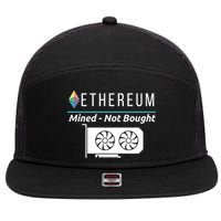 Ethereum Mined Not Bought GPU Mining Rigs ETH Crypto Miner 7 Panel Mesh Trucker Snapback Hat