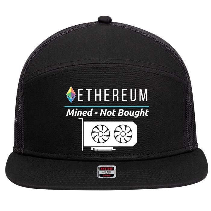 Ethereum Mined Not Bought GPU Mining Rigs ETH Crypto Miner 7 Panel Mesh Trucker Snapback Hat