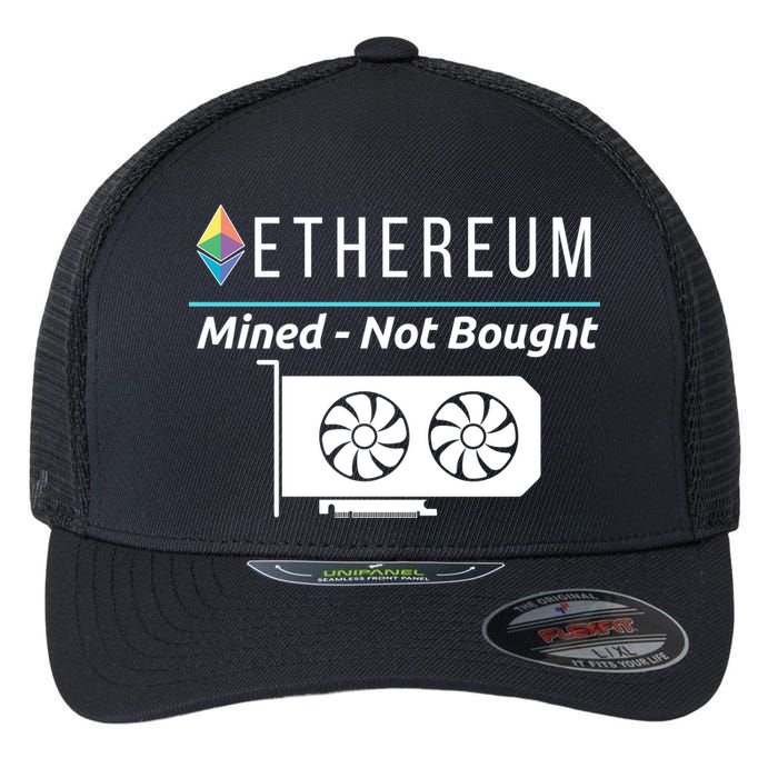 Ethereum Mined Not Bought GPU Mining Rigs ETH Crypto Miner Flexfit Unipanel Trucker Cap