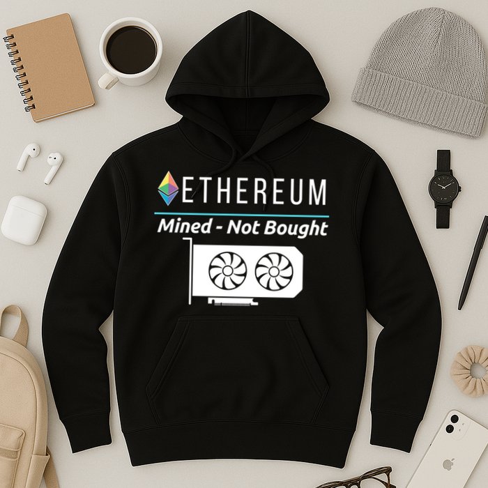 Ethereum Mined Not Bought GPU Mining Rigs ETH Crypto Miner Hoodie