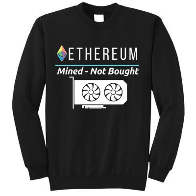 Ethereum Mined Not Bought GPU Mining Rigs ETH Crypto Miner Sweatshirt
