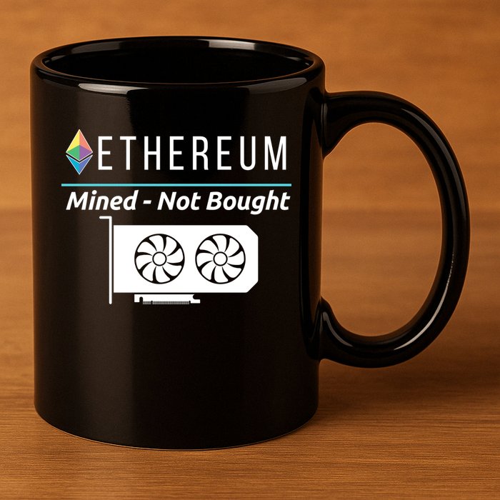 Ethereum Mined Not Bought GPU Mining Rigs ETH Crypto Miner 11oz C Handle Ceramic Mug