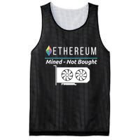 Ethereum Mined Not Bought GPU Mining Rigs ETH Crypto Miner Mesh Reversible Basketball Jersey Tank