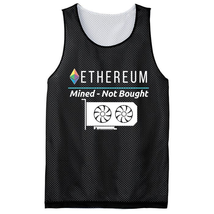Ethereum Mined Not Bought GPU Mining Rigs ETH Crypto Miner Mesh Reversible Basketball Jersey Tank