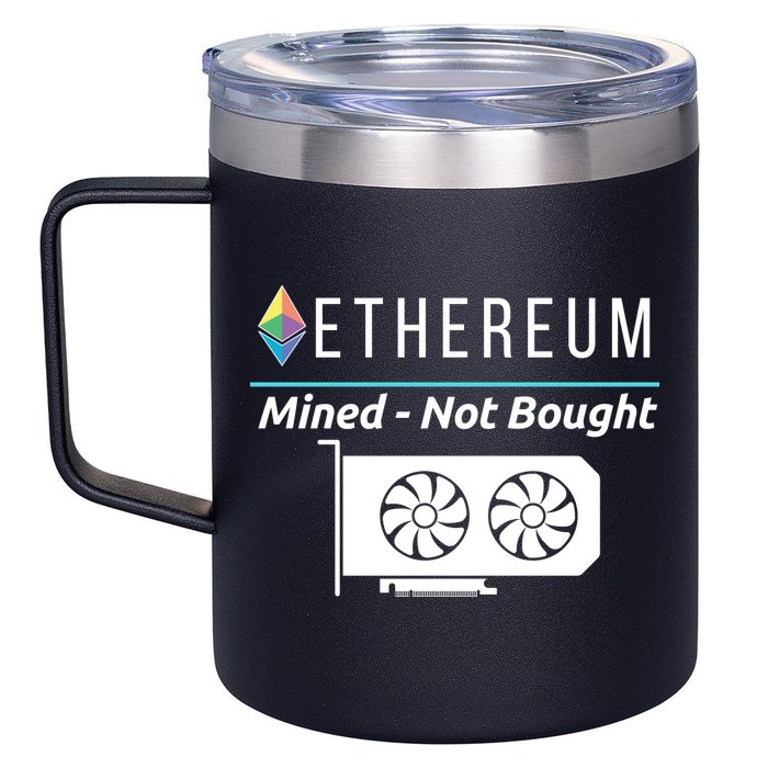 Ethereum Mined Not Bought GPU Mining Rigs ETH Crypto Miner 12oz Stainless Steel Coffee Mug