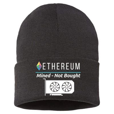 Ethereum Mined Not Bought GPU Mining Rigs ETH Crypto Miner Sustainable Knit Beanie
