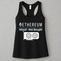 Ethereum Mined Not Bought GPU Mining Rigs ETH Crypto Miner Womens Tank Top