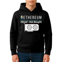 Ethereum Mined Not Bought GPU Mining Rigs ETH Crypto Miner Kids Hoodie