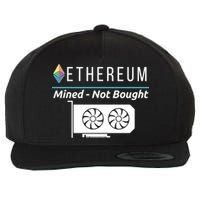 Ethereum Mined Not Bought GPU Mining Rigs ETH Crypto Miner Wool Snapback Cap