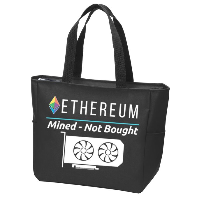 Ethereum Mined Not Bought GPU Mining Rigs ETH Crypto Miner Zip Tote Bag
