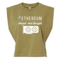 Ethereum Mined Not Bought GPU Mining Rigs ETH Crypto Miner Garment-Dyed Women's Muscle Tee