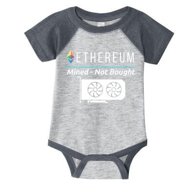 Ethereum Mined Not Bought GPU Mining Rigs ETH Crypto Miner Infant Baby Jersey Bodysuit