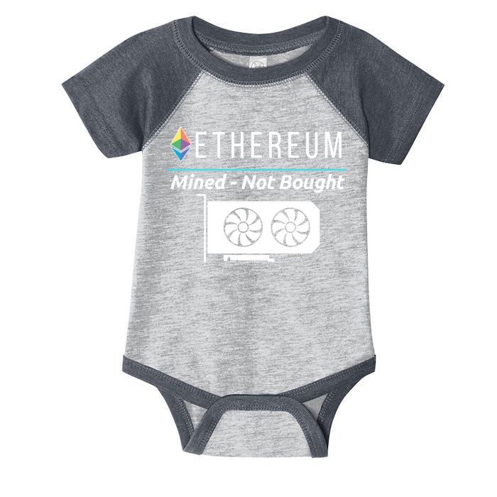 Ethereum Mined Not Bought GPU Mining Rigs ETH Crypto Miner Infant Baby Jersey Bodysuit