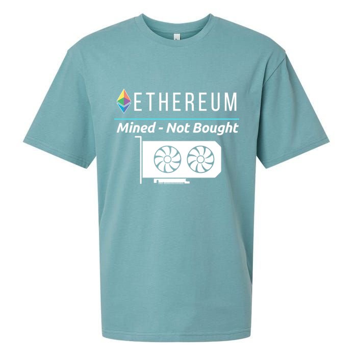 Ethereum Mined Not Bought GPU Mining Rigs ETH Crypto Miner Sueded Cloud Jersey T-Shirt