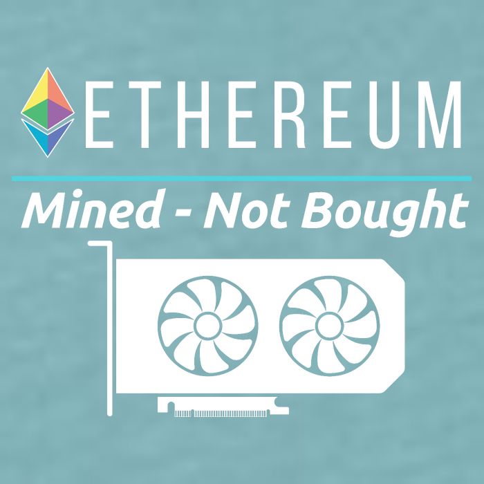 Ethereum Mined Not Bought GPU Mining Rigs ETH Crypto Miner Sueded Cloud Jersey T-Shirt