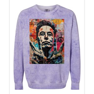 Elon Musk Nobel Peace Prize Garment Dyed Colorblast Crewneck Sweatshirt