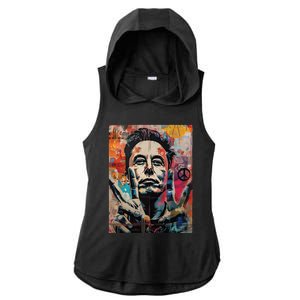 Elon Musk Nobel Peace Prize Garment Dyed Ladies PosiCharge Tri-Blend Wicking Draft Hoodie Tank