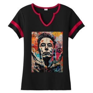 Elon Musk Nobel Peace Prize Garment Dyed Ladies Halftime Notch Neck Tee