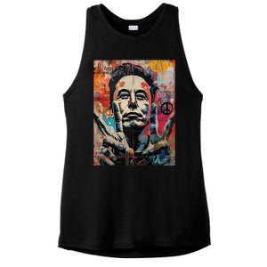 Elon Musk Nobel Peace Prize Garment Dyed Ladies PosiCharge Tri-Blend Wicking Tank