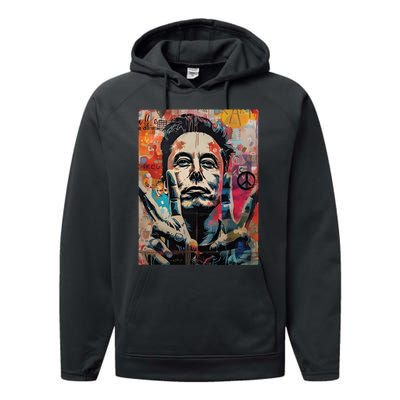 Elon Musk Nobel Peace Prize Garment Dyed Performance Fleece Hoodie