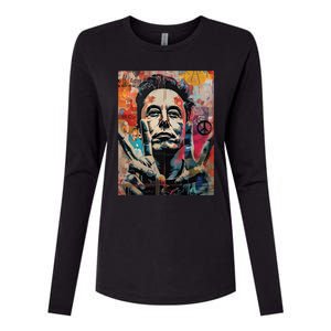 Elon Musk Nobel Peace Prize Garment Dyed Womens Cotton Relaxed Long Sleeve T-Shirt