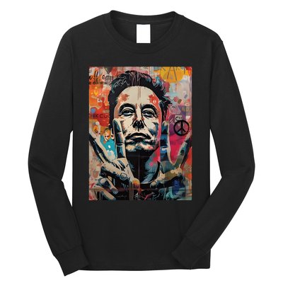 Elon Musk Nobel Peace Prize Garment Dyed Long Sleeve Shirt