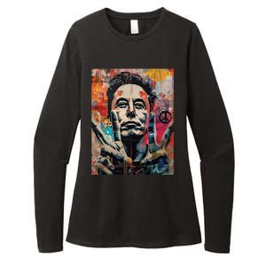 Elon Musk Nobel Peace Prize Garment Dyed Womens CVC Long Sleeve Shirt