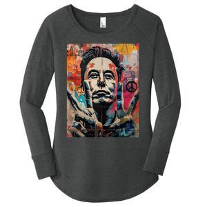 Elon Musk Nobel Peace Prize Garment Dyed Women's Perfect Tri Tunic Long Sleeve Shirt