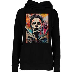 Elon Musk Nobel Peace Prize Garment Dyed Womens Funnel Neck Pullover Hood